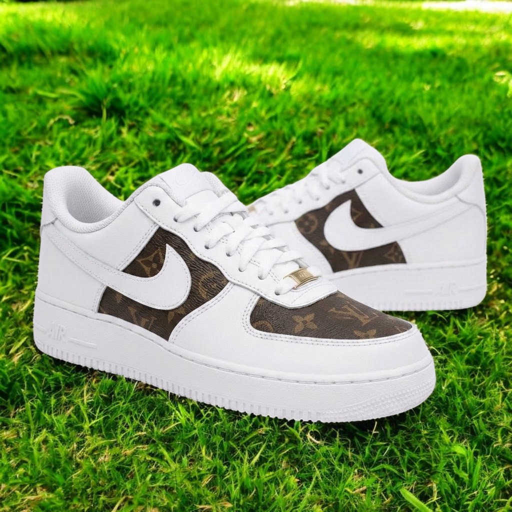 Custom Hand-Painted AF1 Sneakers, Luxury Monogram Design, Stylish Custom Sneakers for Him and Her, Premium Drip Art Shoes - gallery image 2