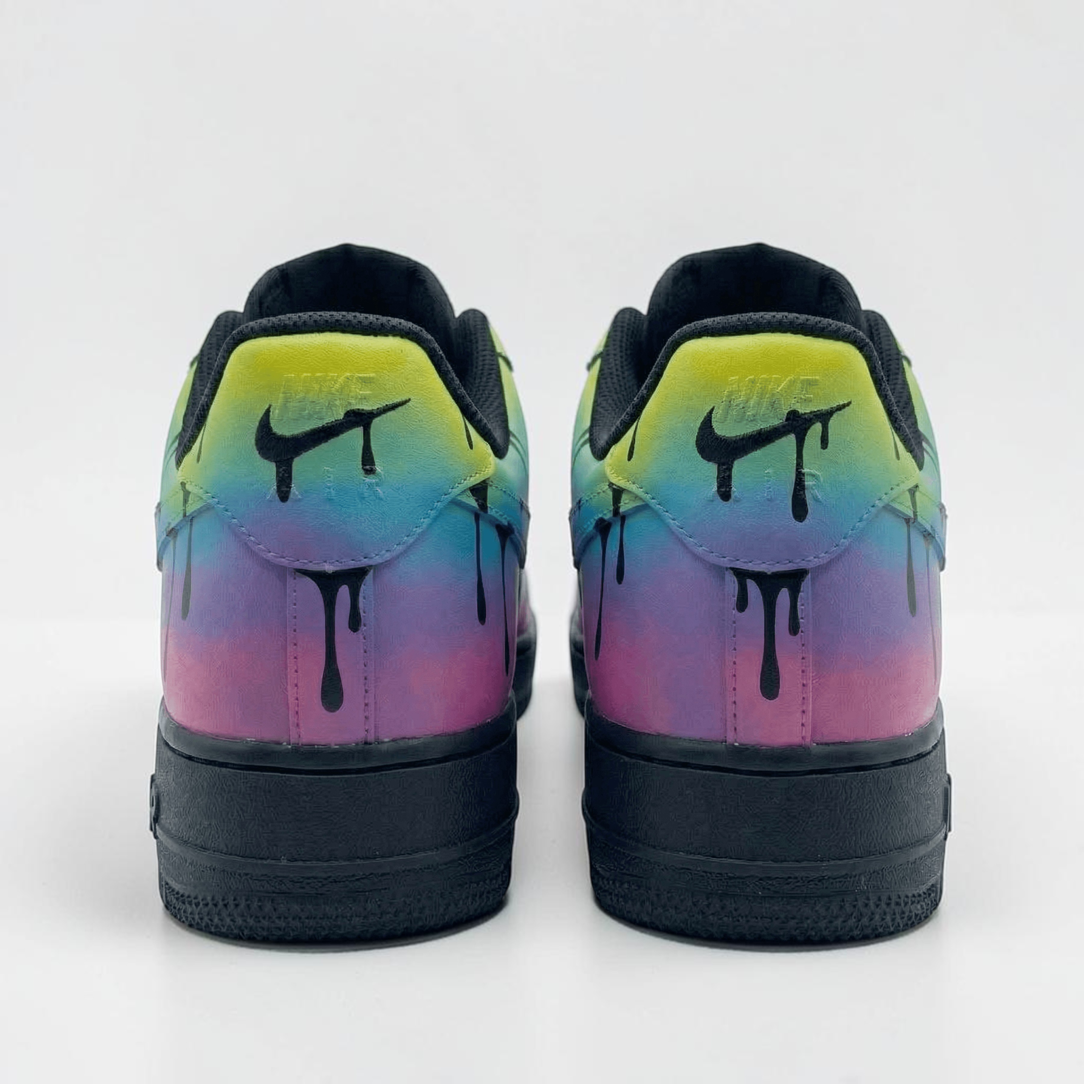 Custom Drip AF1 Sneakers, Purple Blue Ombre Hand Painted Shoes - gallery image 3