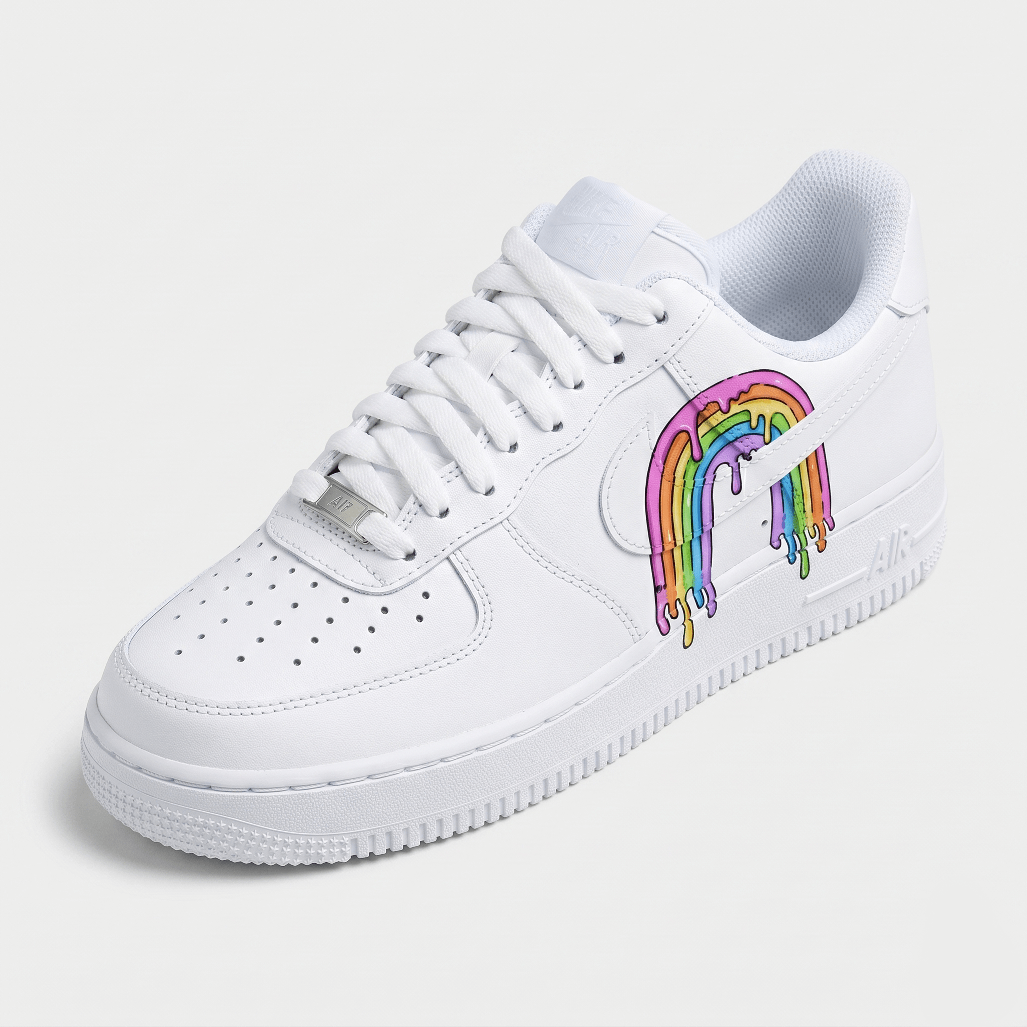 Hand-Painted Rainbow Splash AF1, Custom Rainbow Melting Sneakers, Unique Colorful Rainbow AF1 Shoes, Personalized Gift for Color Lovers. - gallery image 2