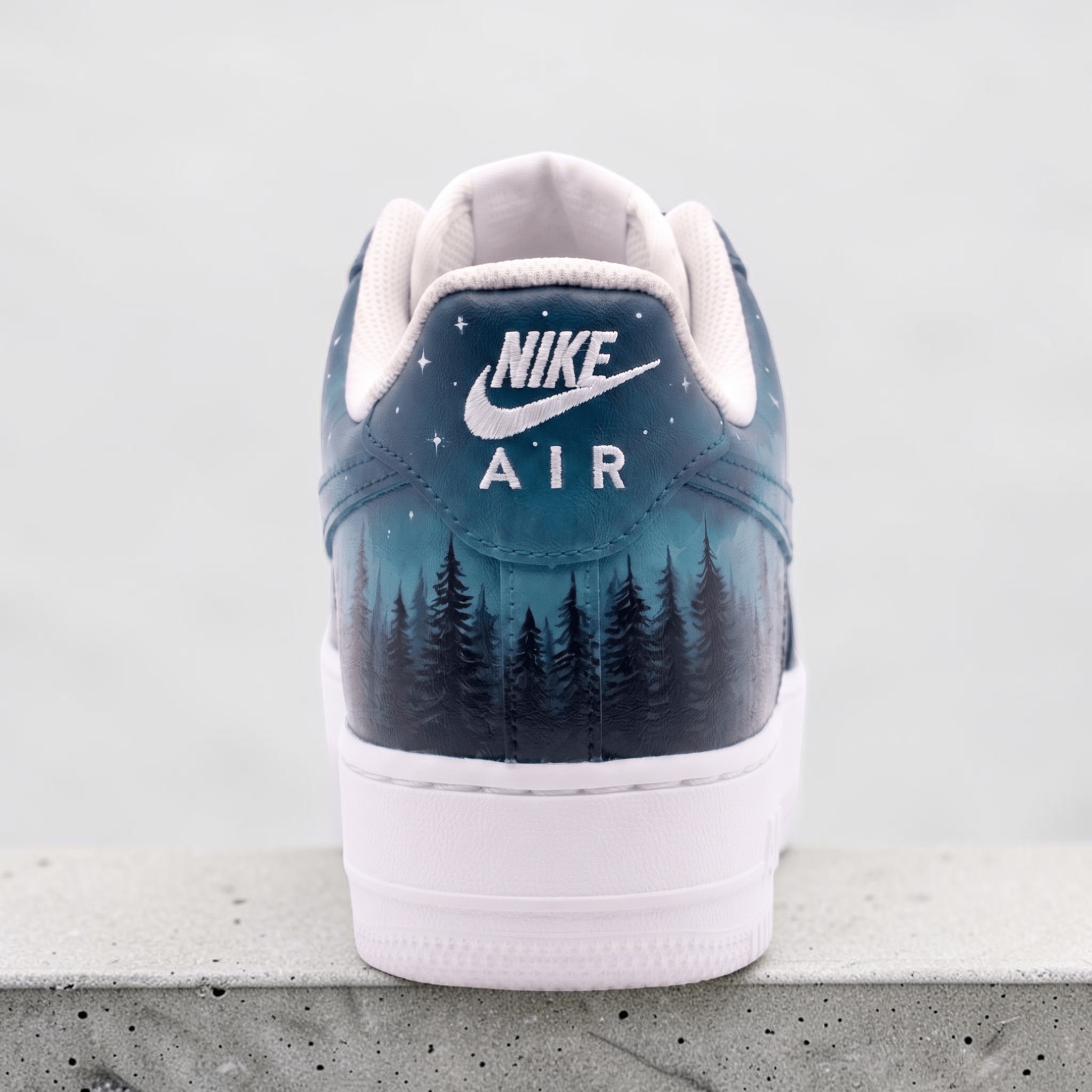 Custom Night Sky Sneakers, Hand-Painted Forest Design Shoes, Personalized Sneakers for Nature Lovers, Starry Moon Art - gallery image 4