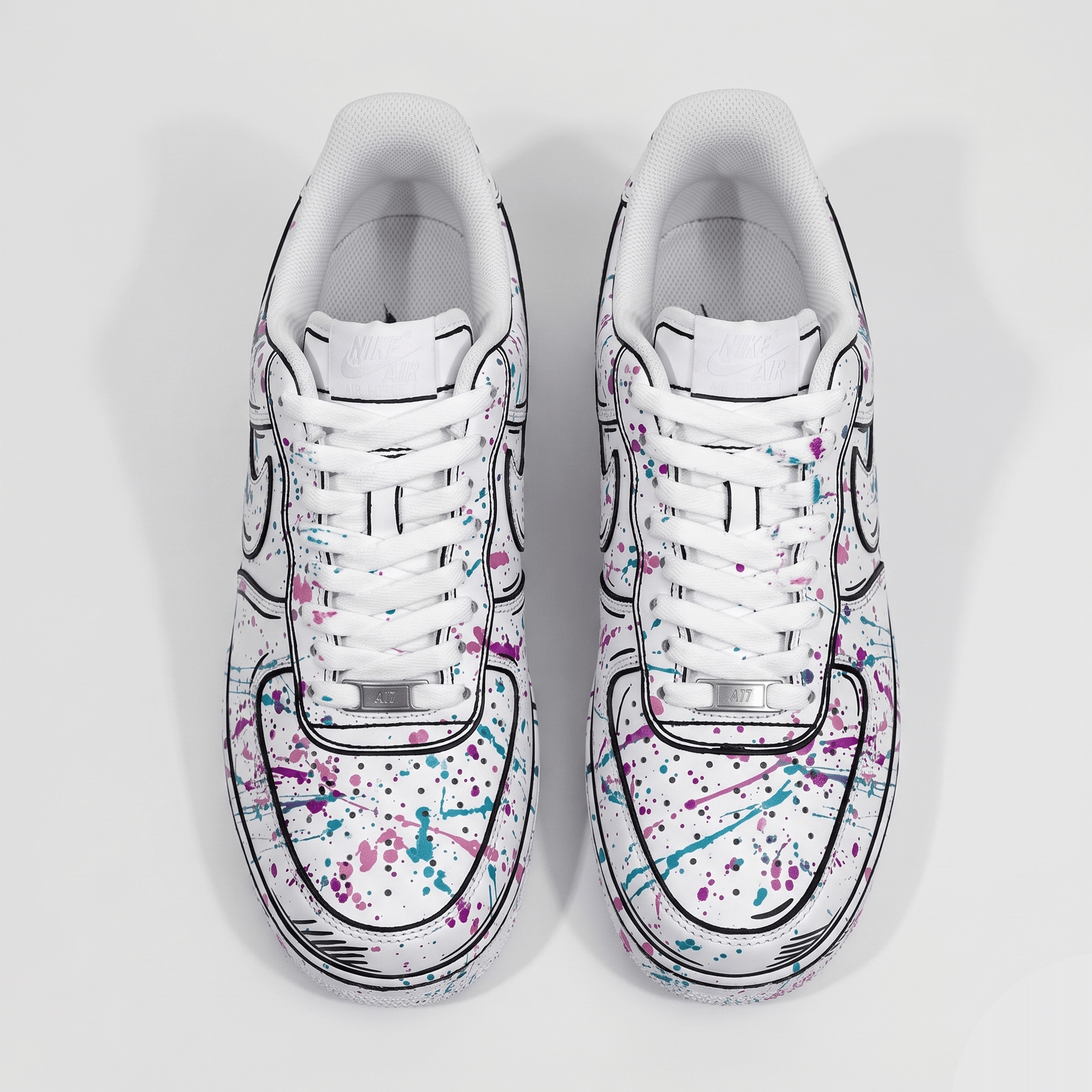 Custom Graffiti Sneakers, Hand-Painted Splash Art Shoes, Personalized Sneakers for Art Lovers, Colorful Paint Drip Design - gallery image 5
