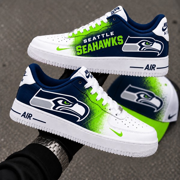 Seattle Seahawks Custom Sneakers, Navy Green Football Fan Shoes - Custom Hand-Painted Shoes | ZivoSell