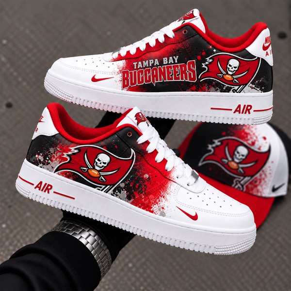 Tampa Bay Buccaneers Custom Shoes, Red & Black Football Sneakers