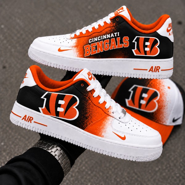 Cincinnati Bengals Custom Sneakers, Black Orange Football Fan Shoes - Custom Hand-Painted Shoes | ZivoSell