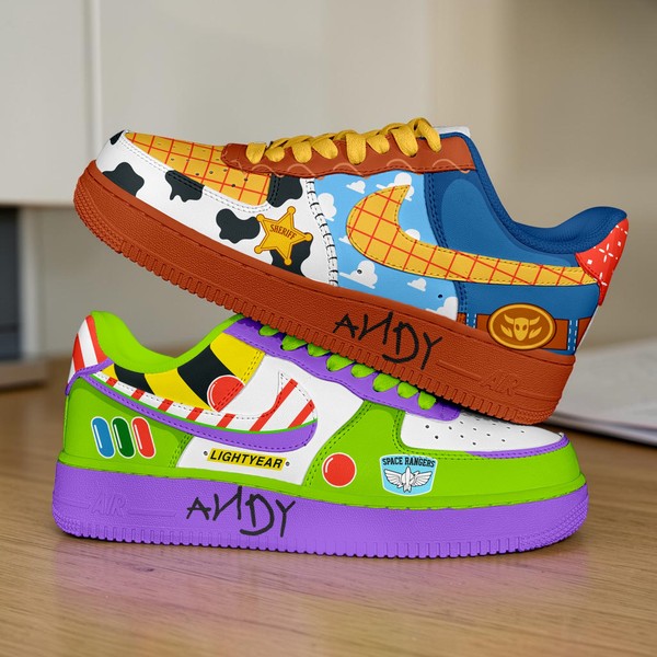 Cartoon Character Custom Sneakers, Pink and Tan Artistic Trainers, Hand Painted Whimsical Footwear, Fun Playful Design Shoes - Custom Hand-Painted Shoes | ZivoSell