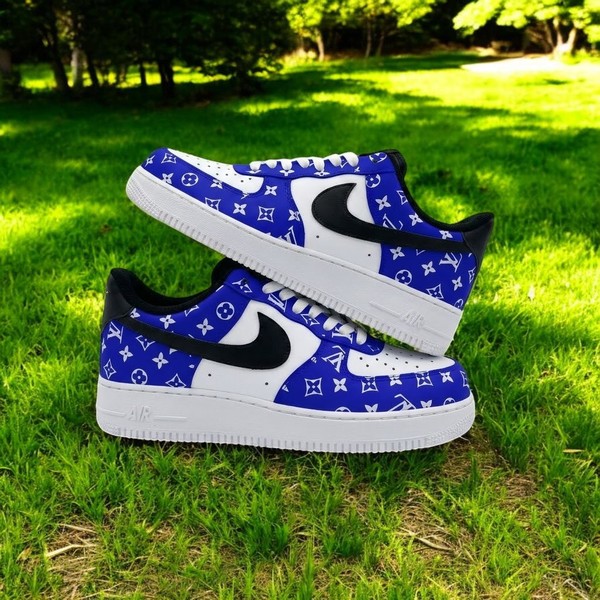 Custom Luxury Air Force 1 Sneakers, Hand Painted Black Grey Luxury AF1 Shoes, Personalized Brand Black AF1 Shoes - Custom Hand-Painted Shoes | ZivoSell