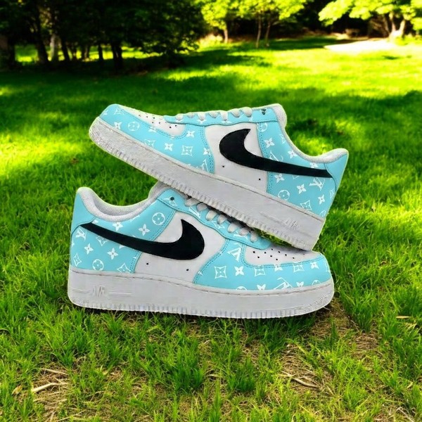 Custom Luxury Mint Green Air Force 1, Hand-Painted Designer Style AF1 Shoes, Personalized Fashion Sneakers - Custom Hand-Painted Shoes | ZivoSell