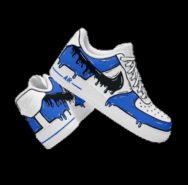 ROYAL BLUE DRIP SHOES - Custom Hand-Painted Shoes | ZivoSell