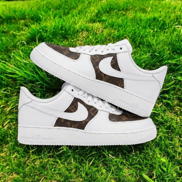 Custom Hand-Painted AF1 Sneakers, Luxury Monogram Design, Stylish Custom Sneakers for Him and Her, Premium Drip Art Shoes - Custom Hand-Painted Shoes | ZivoSell