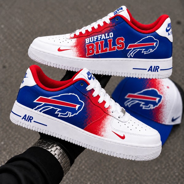 Buffalo Bills Custom Sneakers, Blue Red Football Fan Shoes - Custom Hand-Painted Shoes | ZivoSell