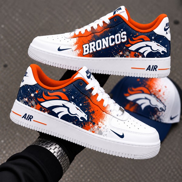 Denver Broncos Custom Shoes, Orange Navy Football Sneakers - Custom Hand-Painted Shoes | ZivoSell
