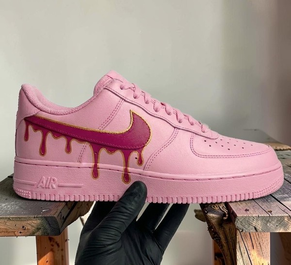 Pink Drip Sneakers, Custom Hand-Painted Candy Drip Design, Personalized Street Art Shoes - Custom Hand-Painted Shoes | ZivoSell