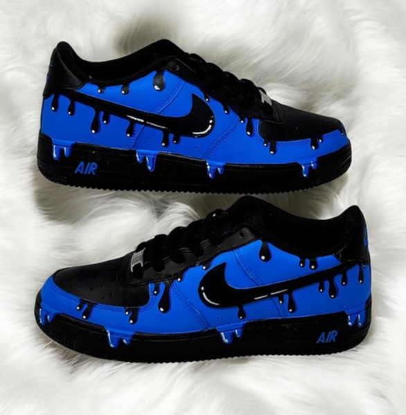 Royal Blue Drip Shoes - Custom Hand-Painted Shoes | ZivoSell