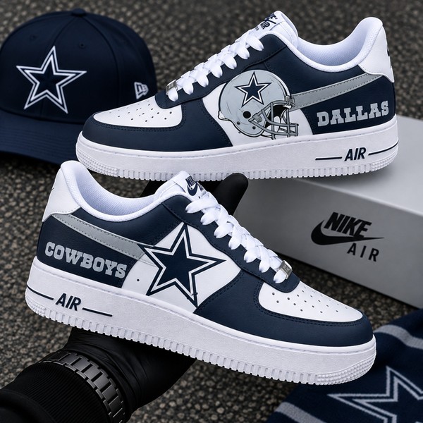 Dallas Cowboys Custom Sneakers – Navy & White Football Shoes, Cowboys Fan Gift
