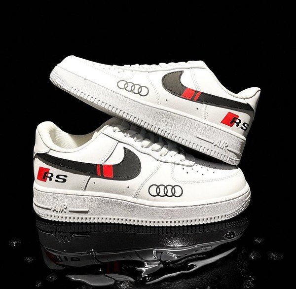 Custom A.u.di R.S AF1 Sneakers, Hand Painted Luxury Logo Car Sneakers, Personalized AF1 Sneakers, Gift for Car Lovers. - Custom Hand-Painted Shoes | ZivoSell