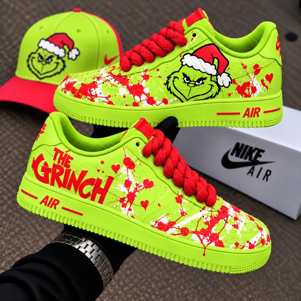 Red G.rinch Christmas Custom Sneakers